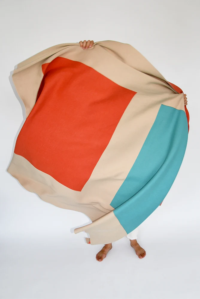 Knit Cotton Blanket "Two Fold Taupe Beige" by Michele Rondelli