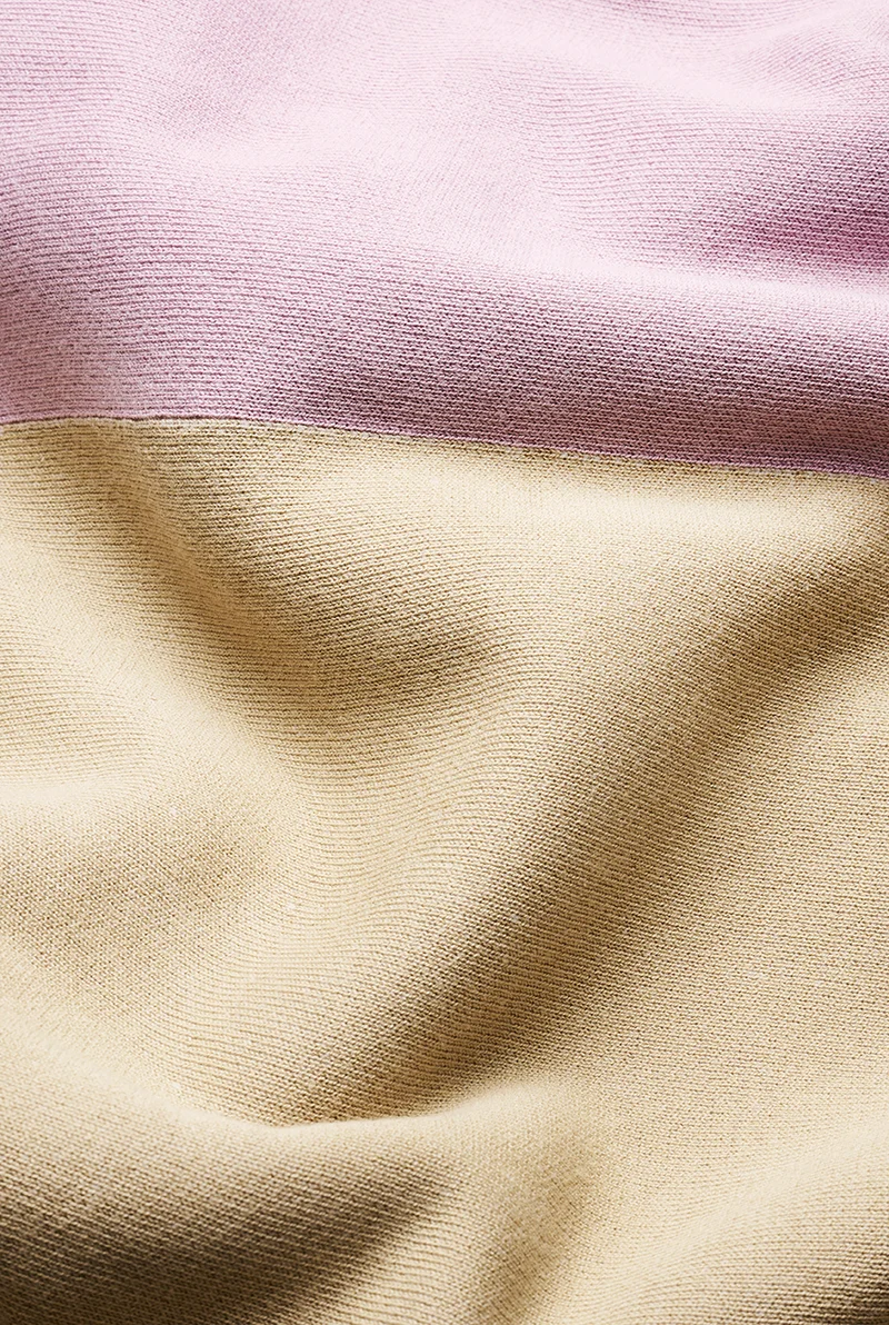Knit Cotton Blanket "Two Fold Sandy Beige" by Michele Rondelli