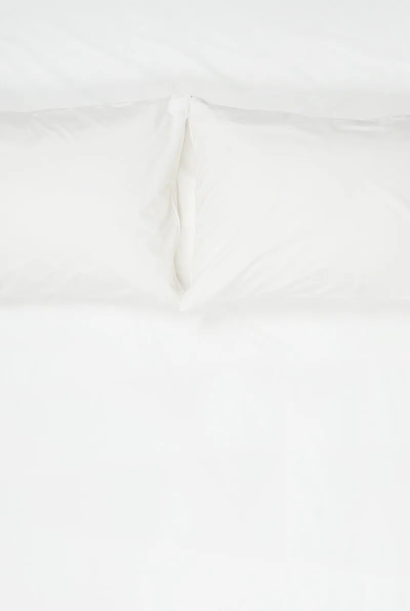 Percale Cotton Summer Cuff Sheet – White / White