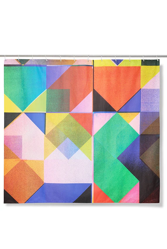 Artist Cotton Shower Curtain "Risografia" by Claudia Caviezel