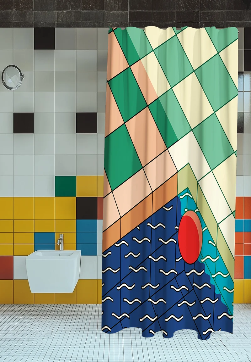 Artist Cotton Shower Curtain "Poola" by George Greaves