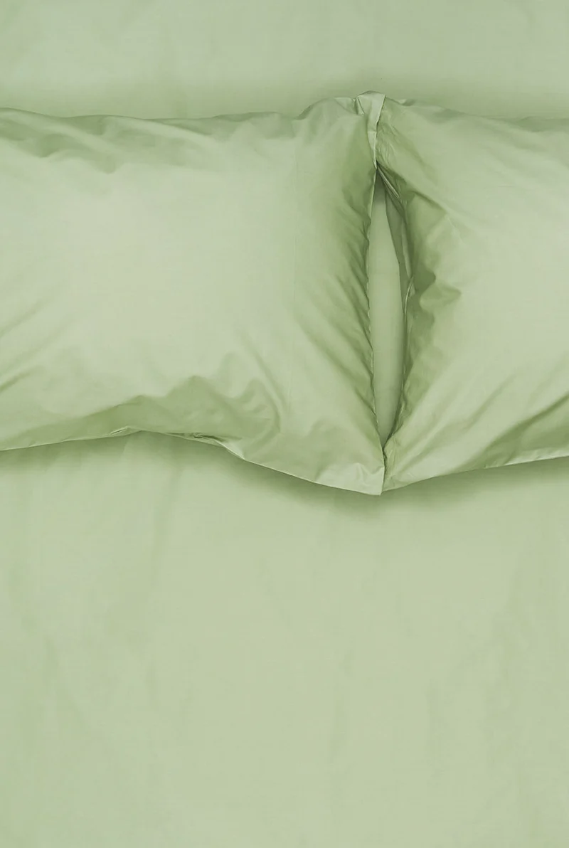 Pima Cotton Percale Bedding in Lotus Green Color