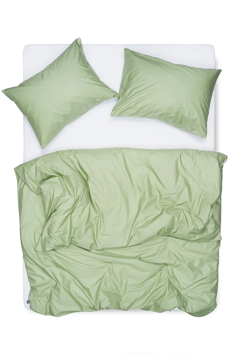 Pima Cotton Percale Bedding in Lotus Green Color