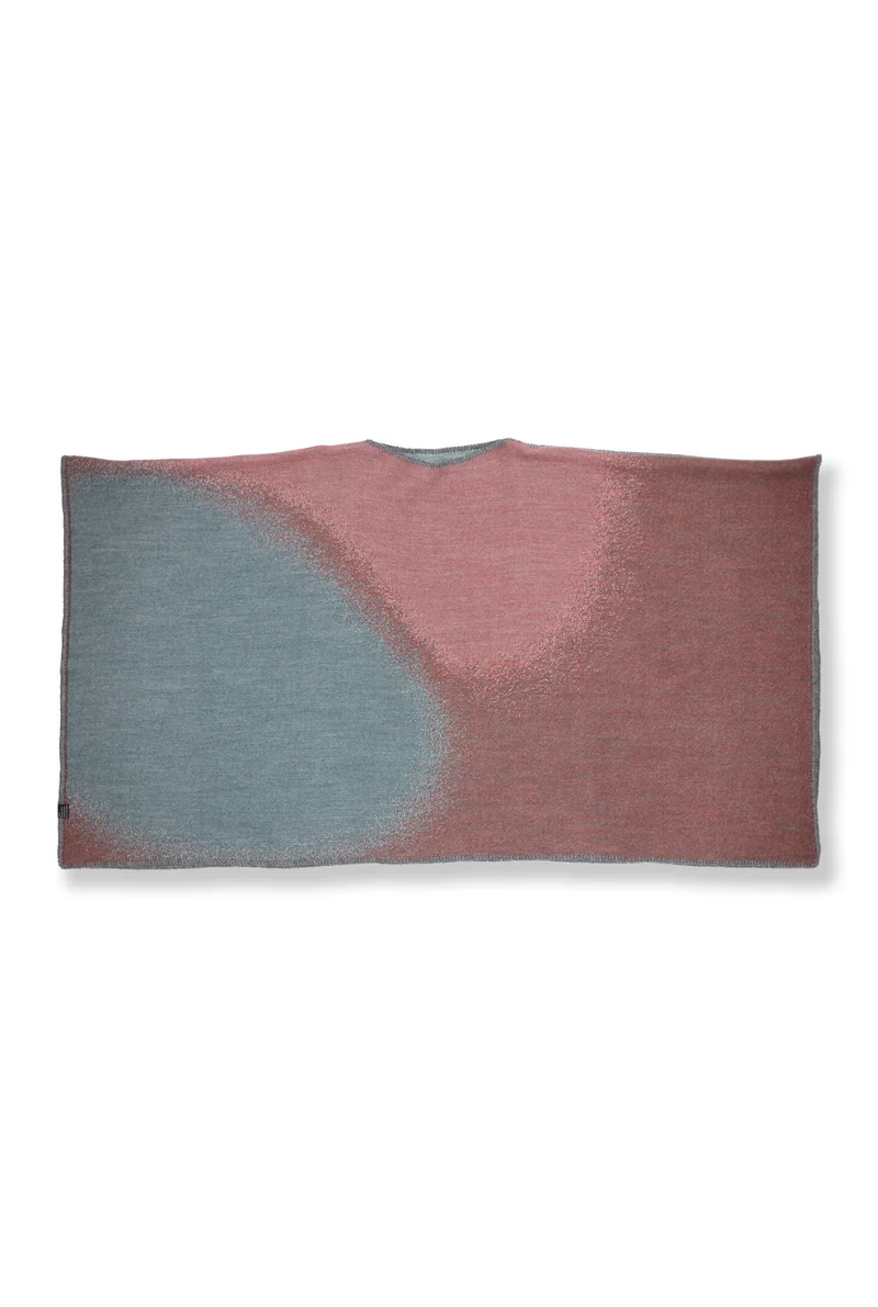 Merino Wool Poncho "Soft Spheres Dark" by Charlotte Gentsch