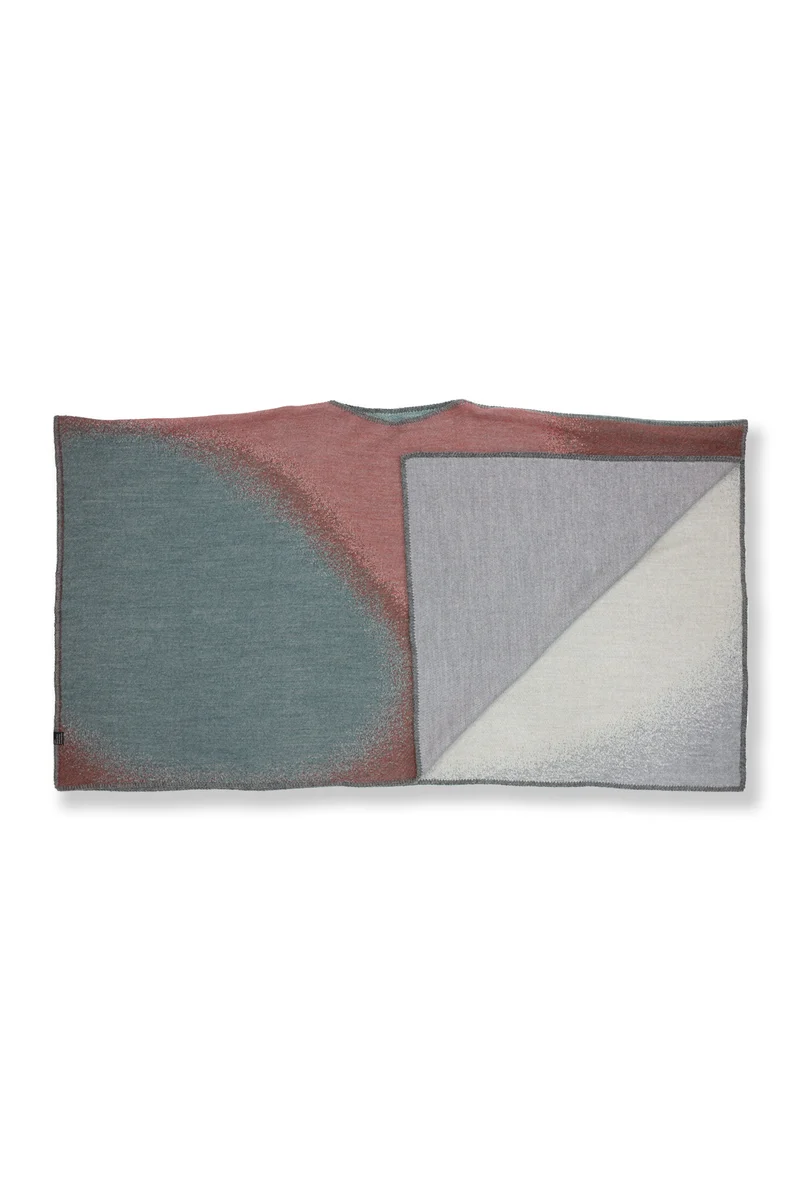 Merino Wool Poncho "Soft Spheres Dark" by Charlotte Gentsch