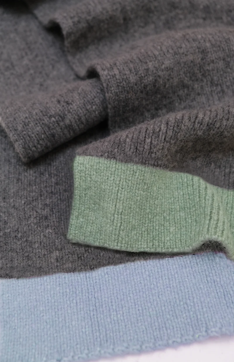 Alpaca Wool Scarf “Trio Colore” - Charcoal Frost