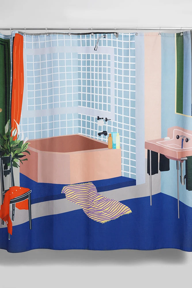 Artist Cotton Shower Curtains "The Bathroom" by Sophie Probst
