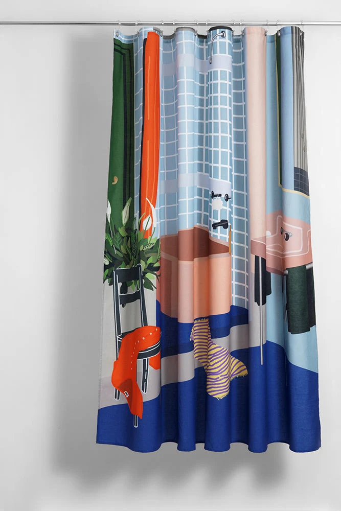 Artist Cotton Shower Curtains "The Bathroom" by Sophie Probst