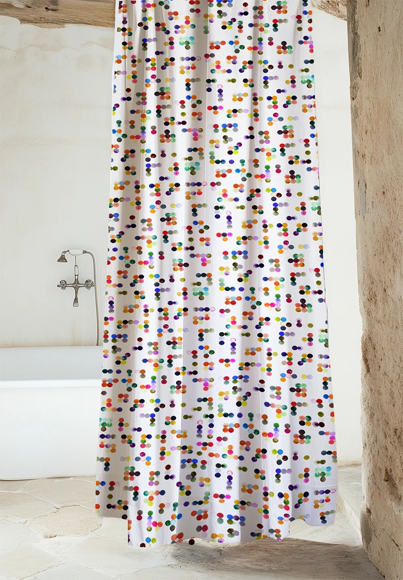 Cotton Shower Curtain "Dotty" by Sophie Probst