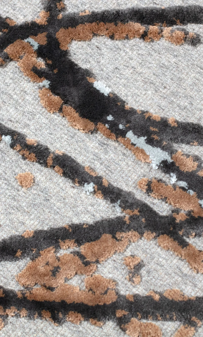 Wool & Bamboo Silk Rugs and Carpet "Scribble" by Johanna Kestilä