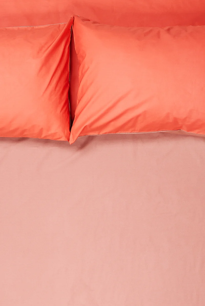Percale Cotton Summer Cuff Sheet – Red Earth / Lobster