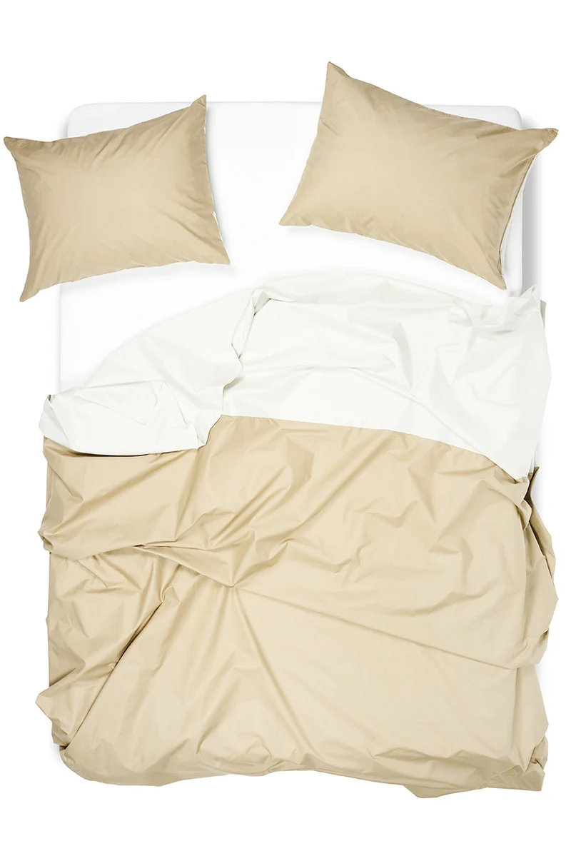Percale Cotton Summer Cuff Sheet – Pelican Green / Light Grey