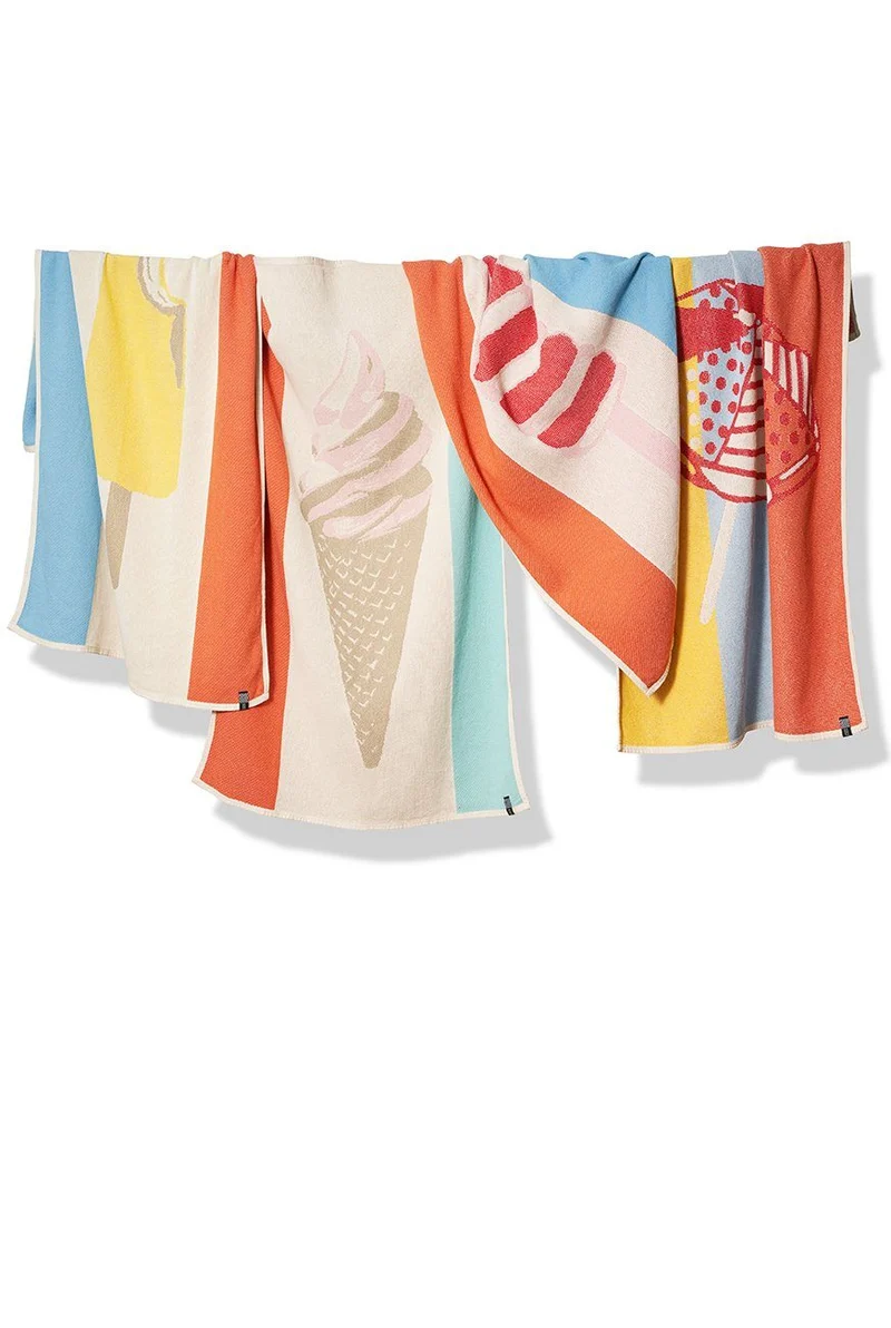Cotton Beach Towel or Mini Blanket "Lollipop" by Michele Rondelli