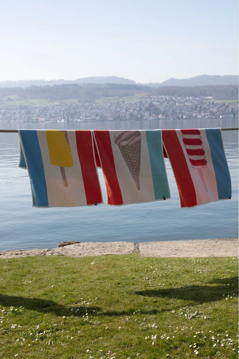 Cotton Beach Towel or Mini Blanket "Gelato" by Michele Rondelli