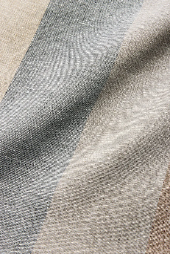 Linen Curtains Riviera Stripe in Grey Color