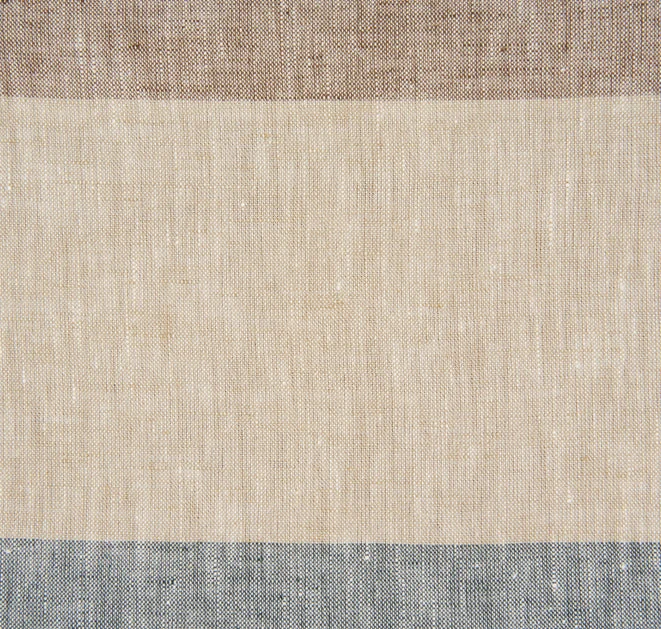 Linen Curtains Riviera Stripe in Grey Color