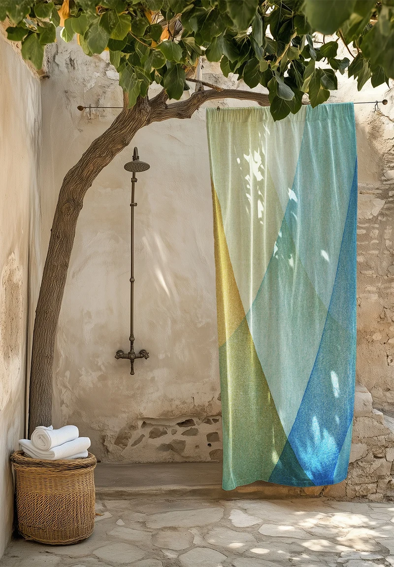 Artist Cotton Shower Curtain "Konklusion" by Astrid Schmid