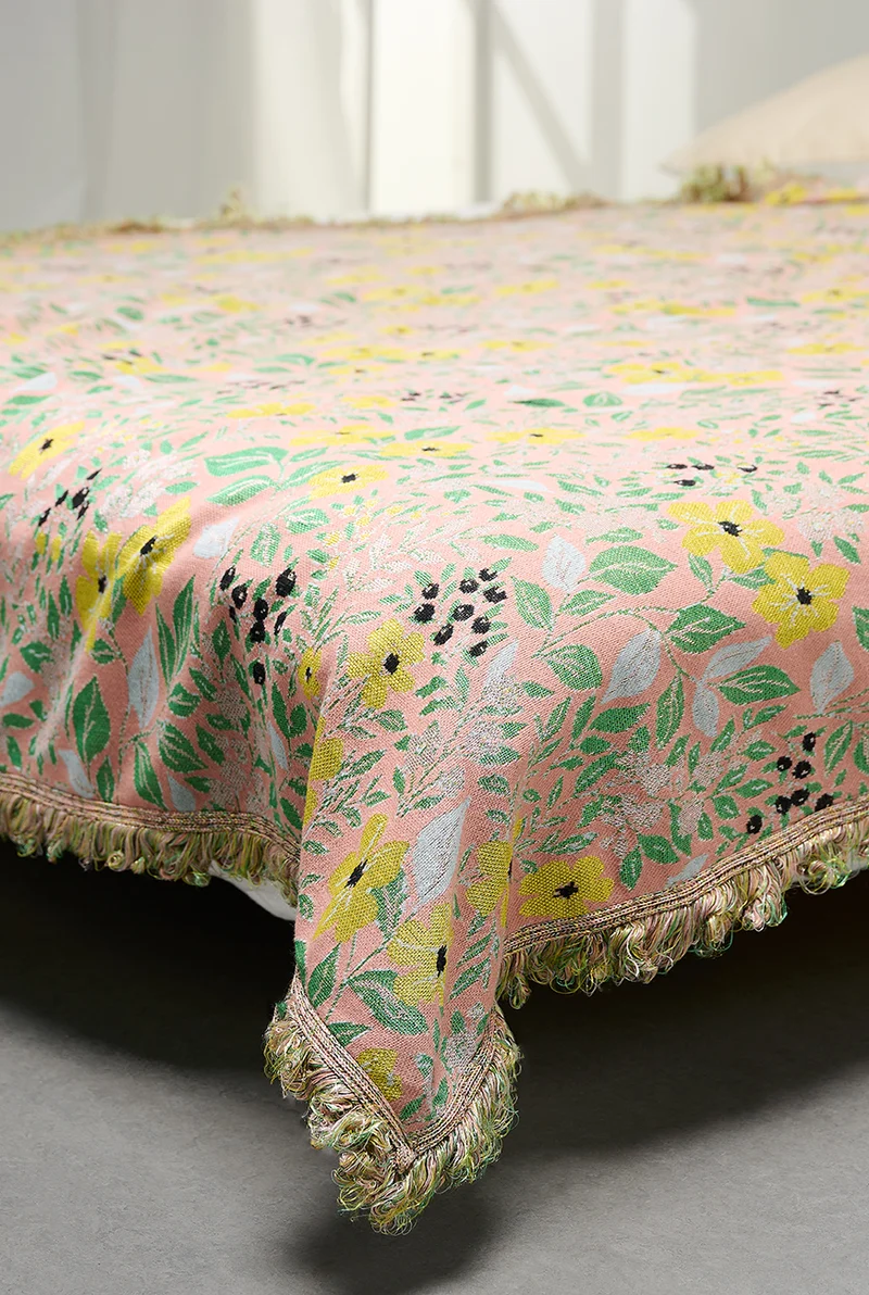 Carmelina Blanket or Bedspread - Green Bloom
