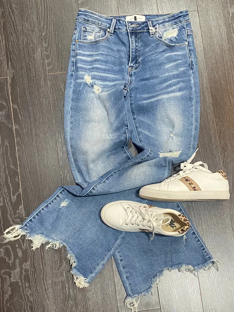 Risen Mid-Rise Flare Jeans