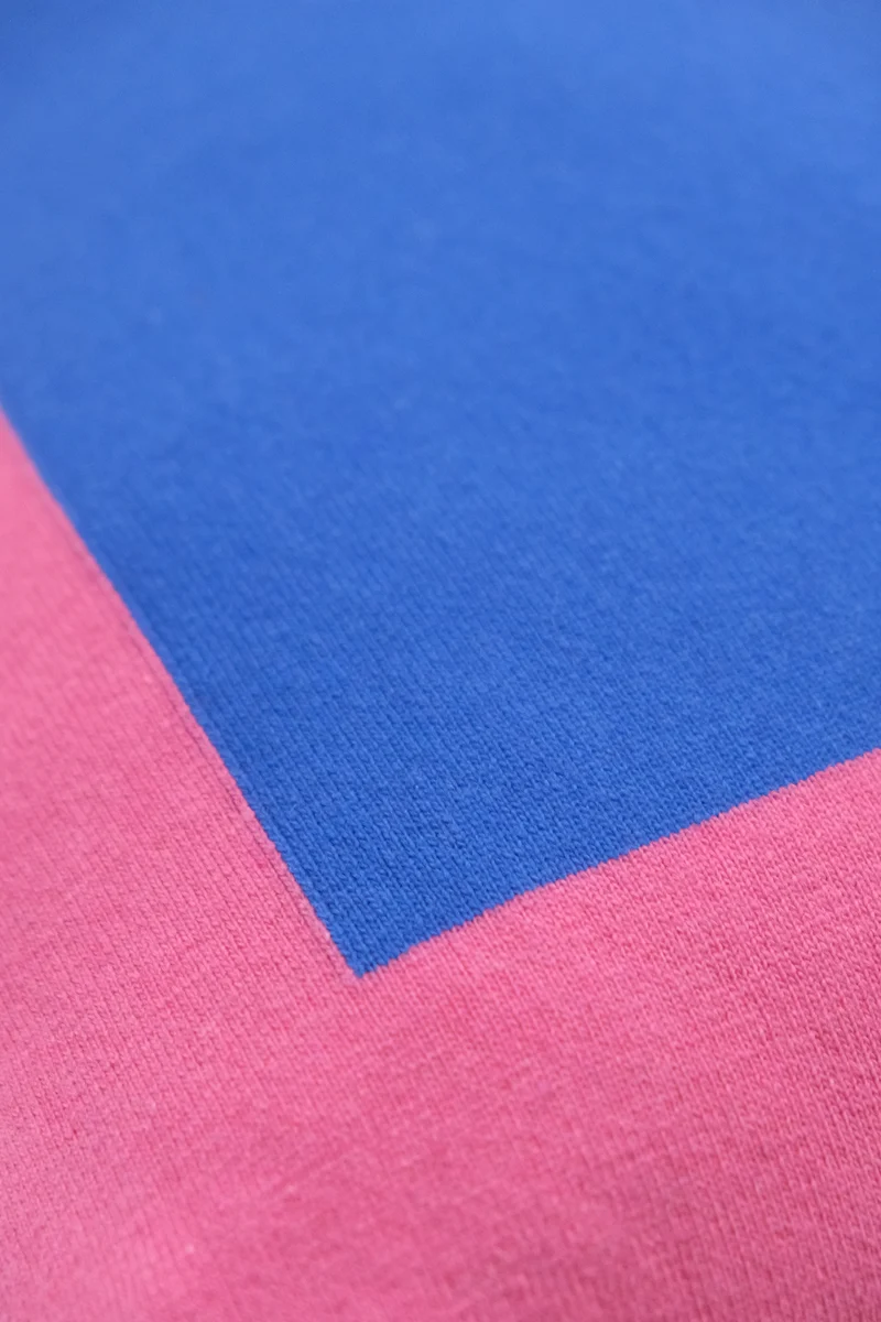 Cushion Cashmere and Merino Wool - Geometric Blue / Pink