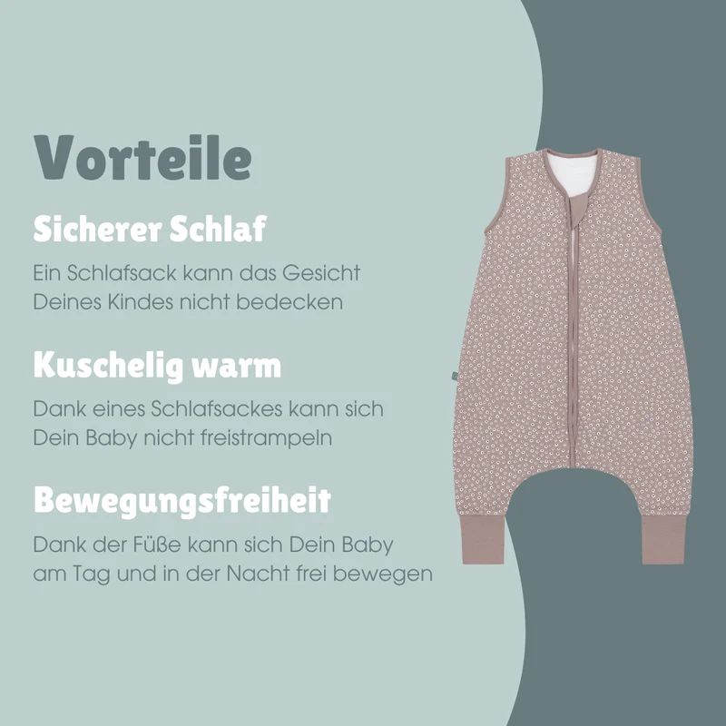 Schlafsack mit Füßen 1.0 TOG | Blume Berry