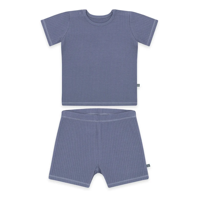 Schlafanzug kurz 2-teilig | Essential Blau