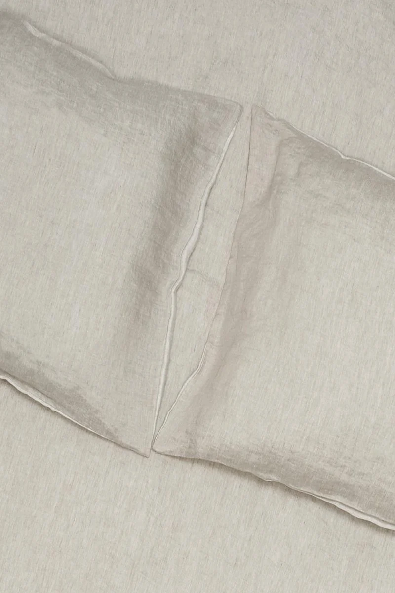 Linen Bedding Two Tone Stonewashed in Grey Color