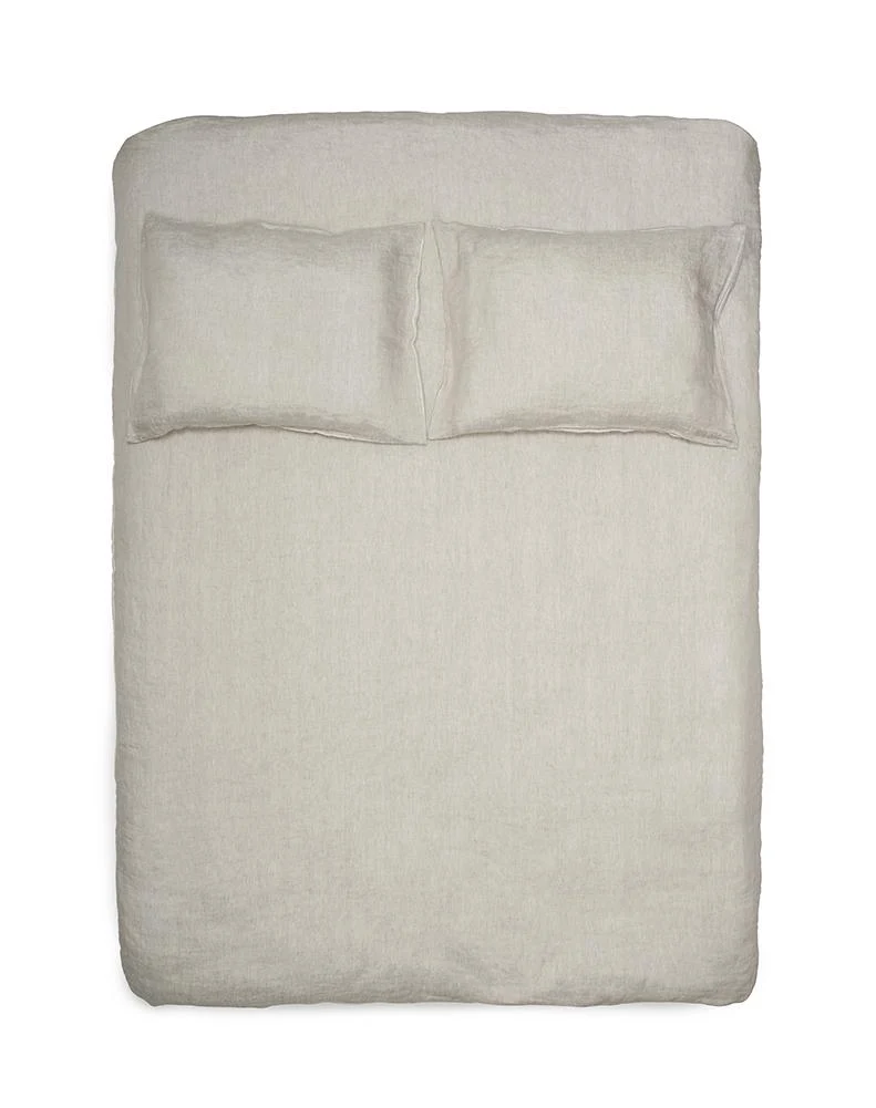 Linen Bedding Two Tone Stonewashed in Grey Color
