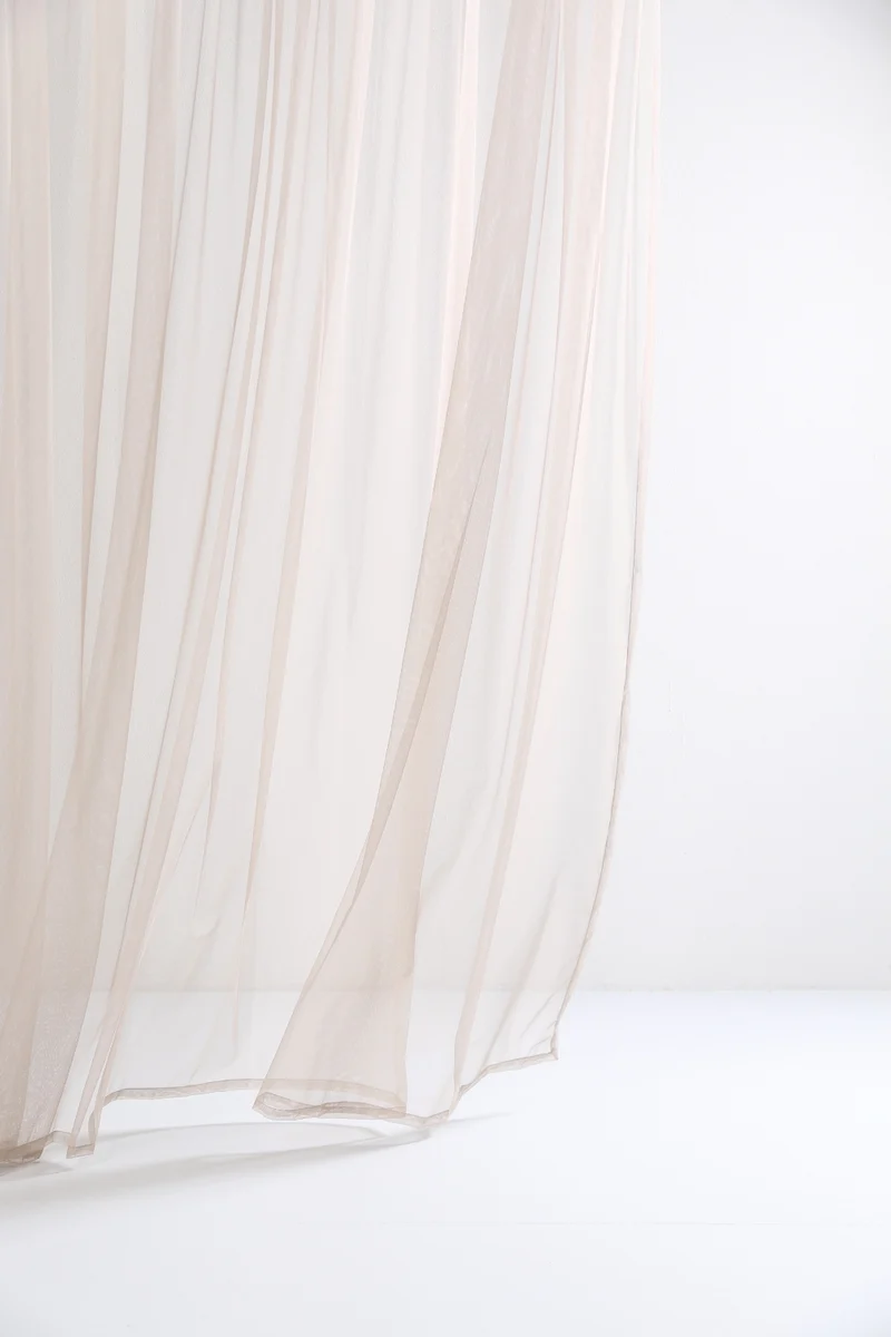 Sheer Tulle Curtains in Sand Color