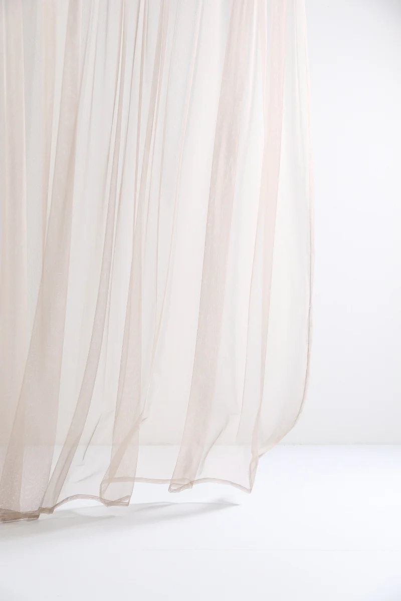 Sheer Tulle Curtains in Sand Color
