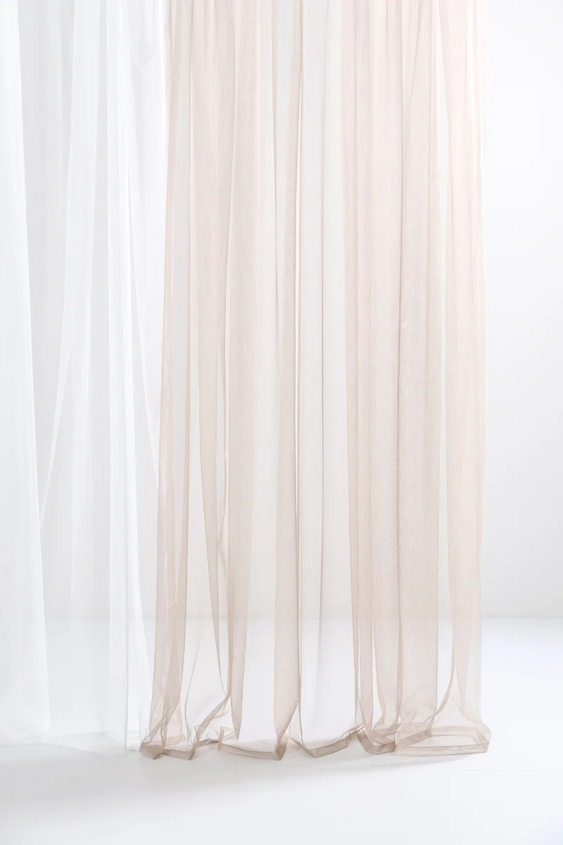 Sheer Tulle Curtains in Sand Color
