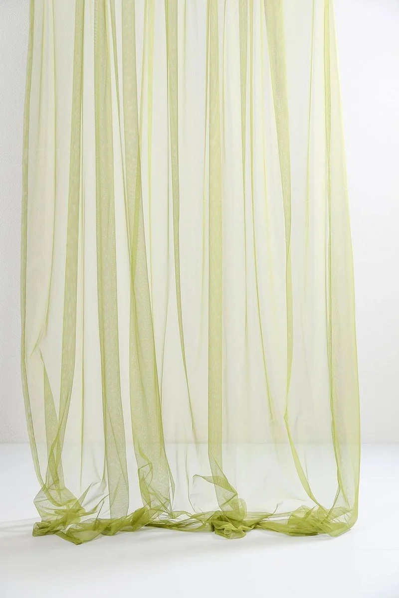 Sheer Tulle Curtains in Green Color