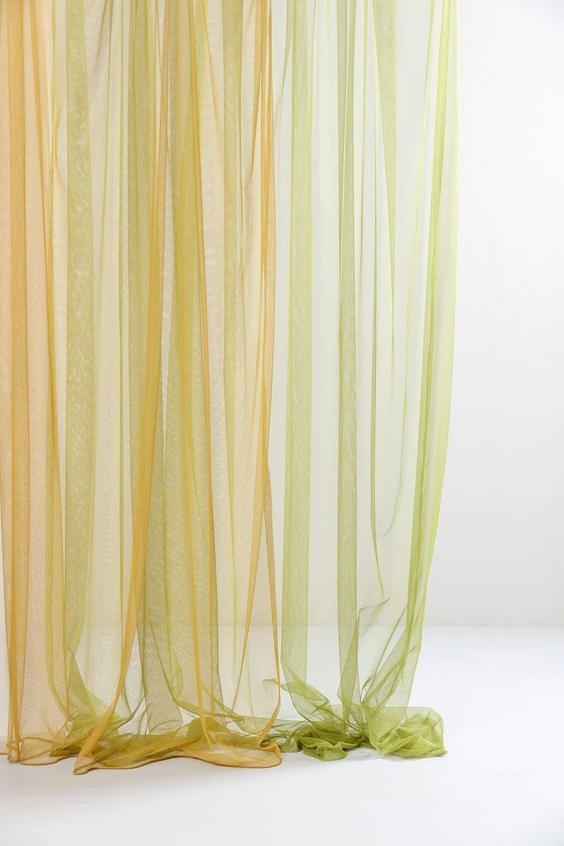 Sheer Tulle Curtains in Green Color