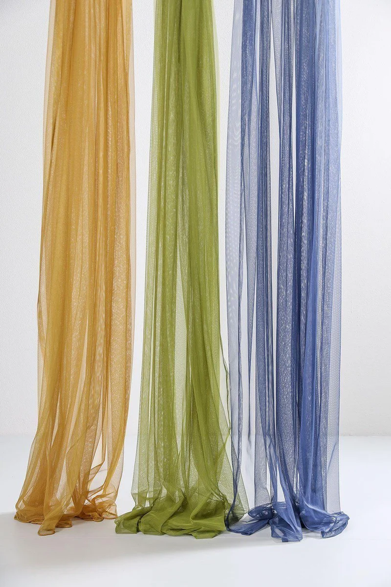 Sheer Tulle Curtains in Green Color