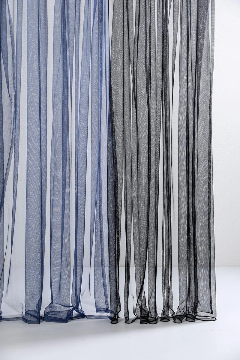 Sheer Tulle Curtains in Black Color