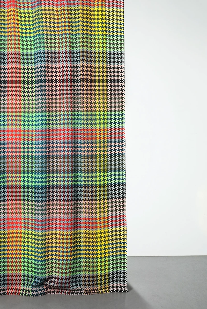 Multicolor Chunky Woven Wool Curtain "Siesta" by Michele Rondelli