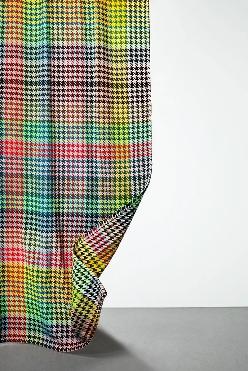 Multicolor Chunky Woven Wool Curtain "Siesta" by Michele Rondelli