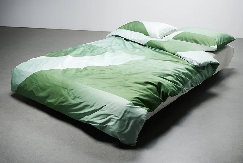 Artist Bedding "Bedtime Tangents Daily Green" by Dario Cortese