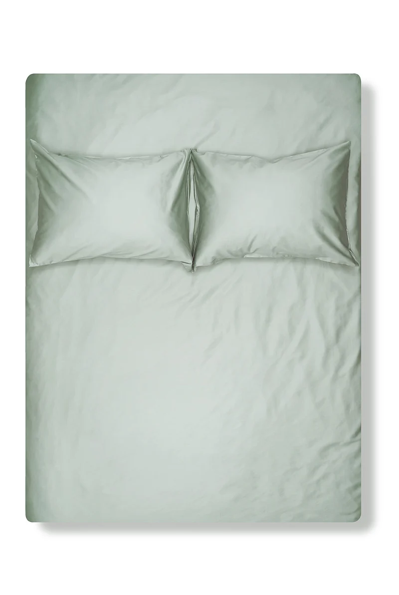 Egyptian Cotton Sateen Bedding in Ice Green Color