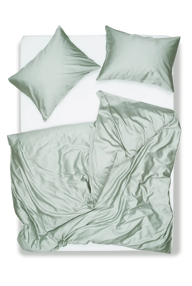 Egyptian Cotton Sateen Bedding in Ice Green Color