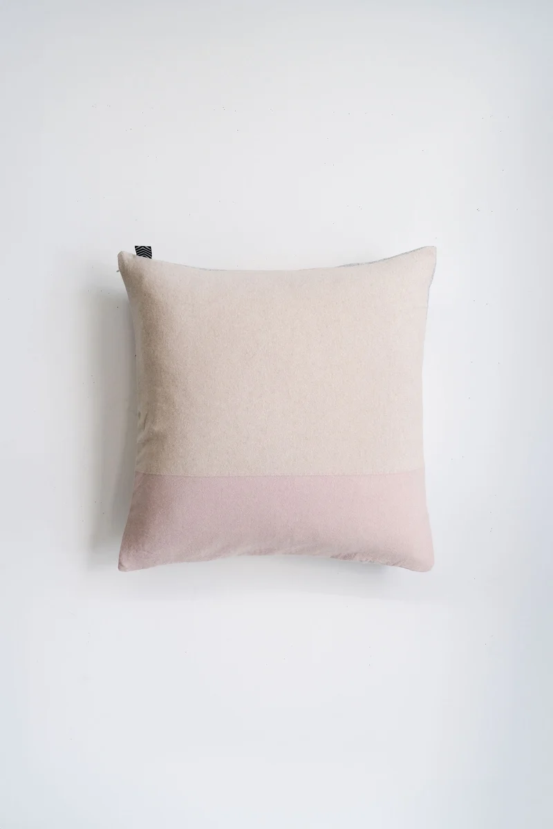 Cushion Cashmere and Merino Wool - Grey Check