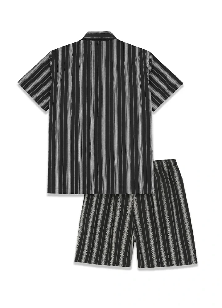 Men's Seersucker Cotton Short Sleeve Pajama Set