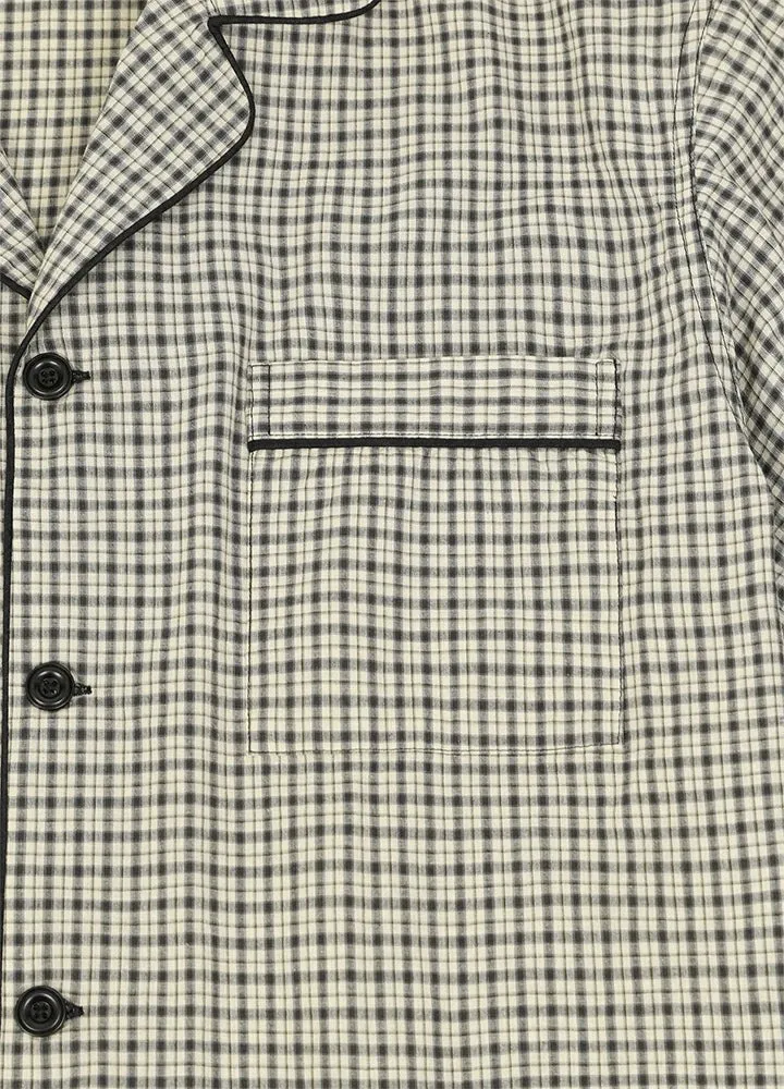 Men's Seersucker Cotton Short Sleeve Pajama Set