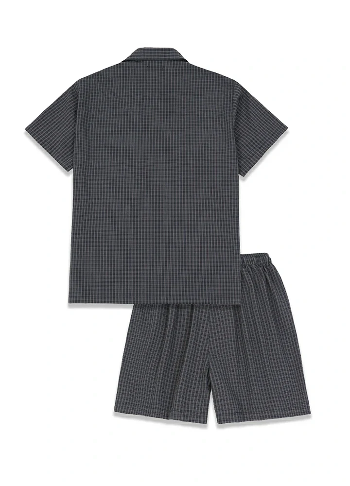 Men's Seersucker Cotton Short Sleeve Pajama Set