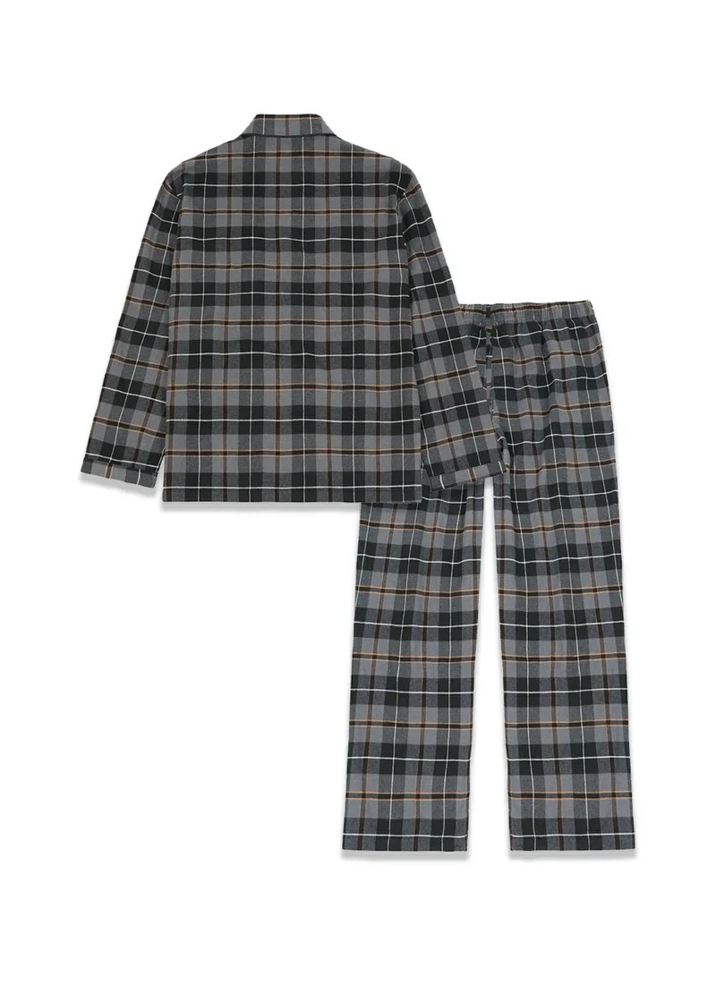 Men's Cotton Flannel Long Sleeve Pajama Set