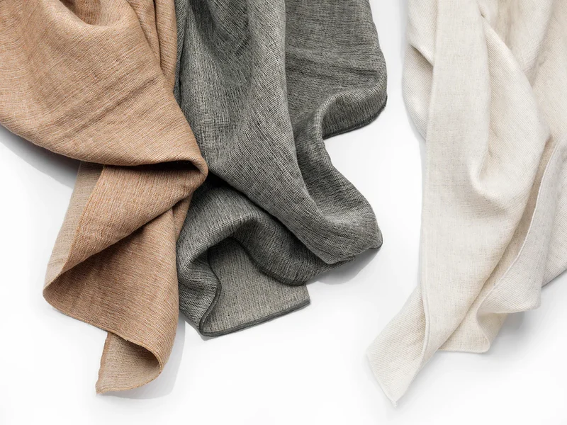 Wool & Cotton Curtains "Mona" in Taupe