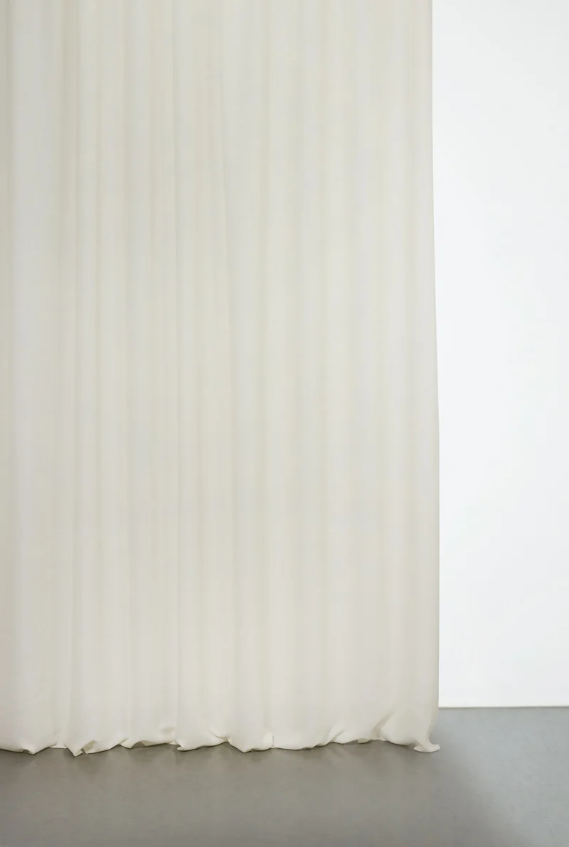 Trevira Outdoor Curtains with Linen Effect in Natural Color