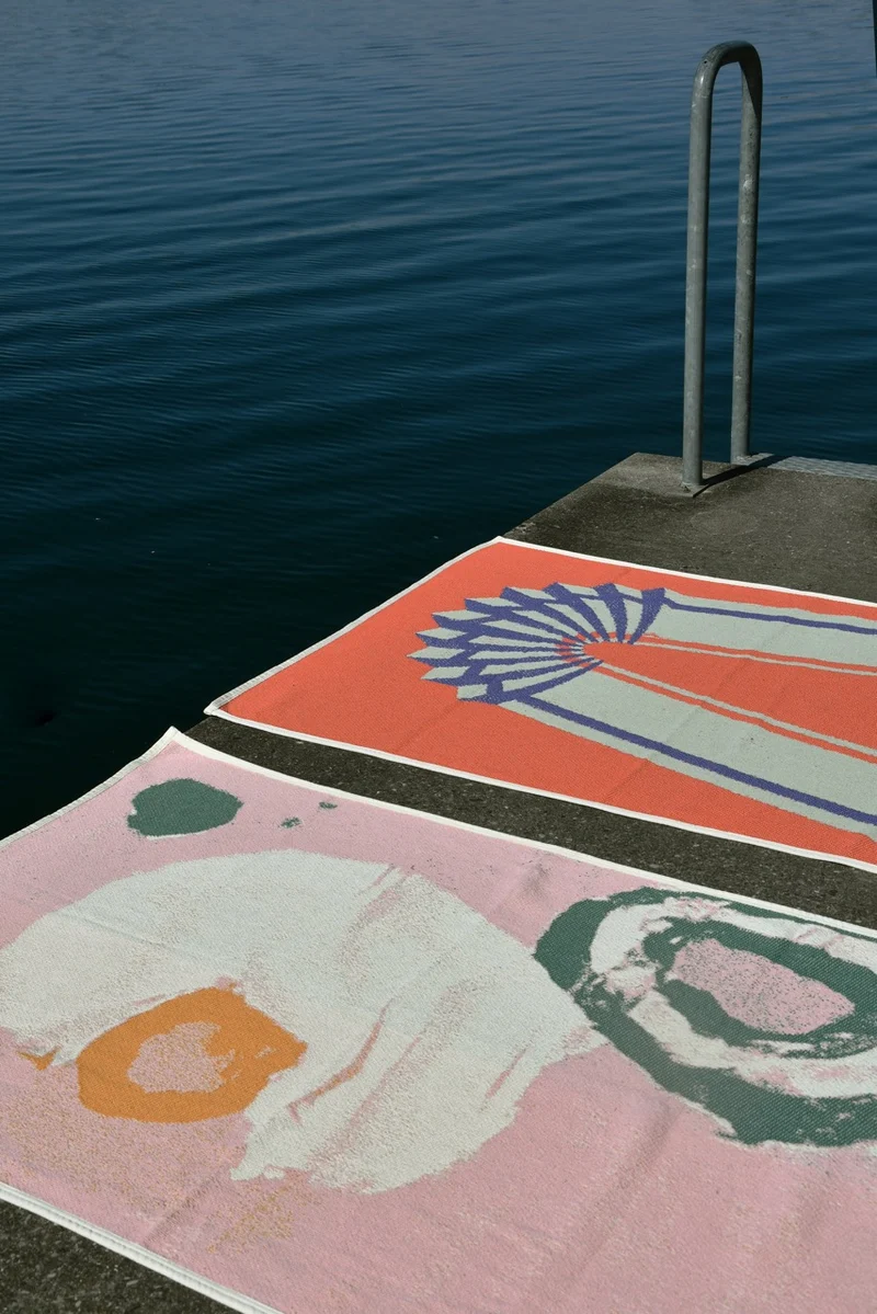 Cotton Beach Towel / Mini Blanket “Straw” by Leonie Bos