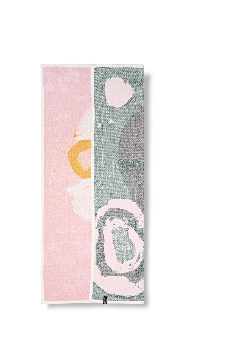 Cotton Beach Towel / Mini Blanket “Sunny side up” by Lea Krebs