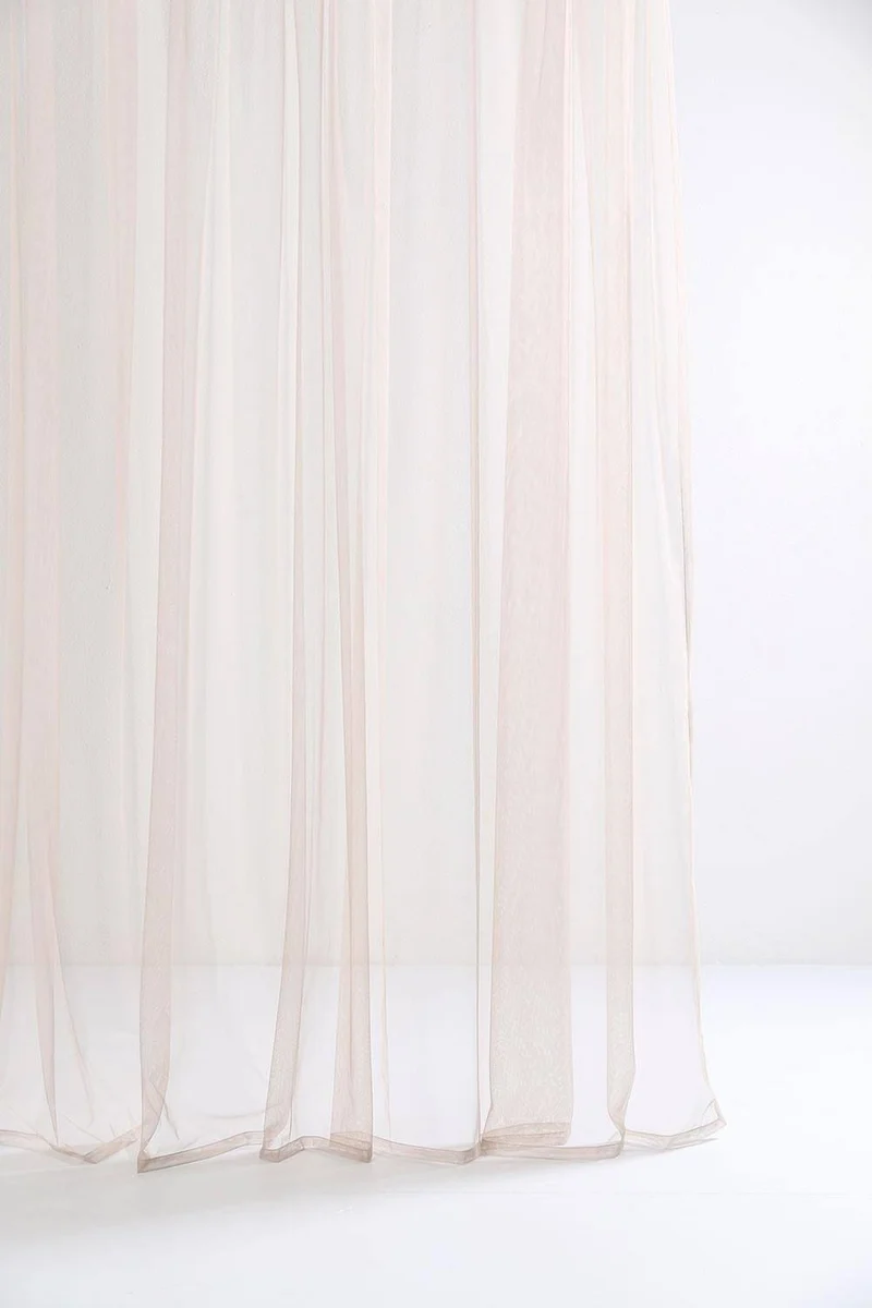 Sheer Tulle Curtains in Beige Color